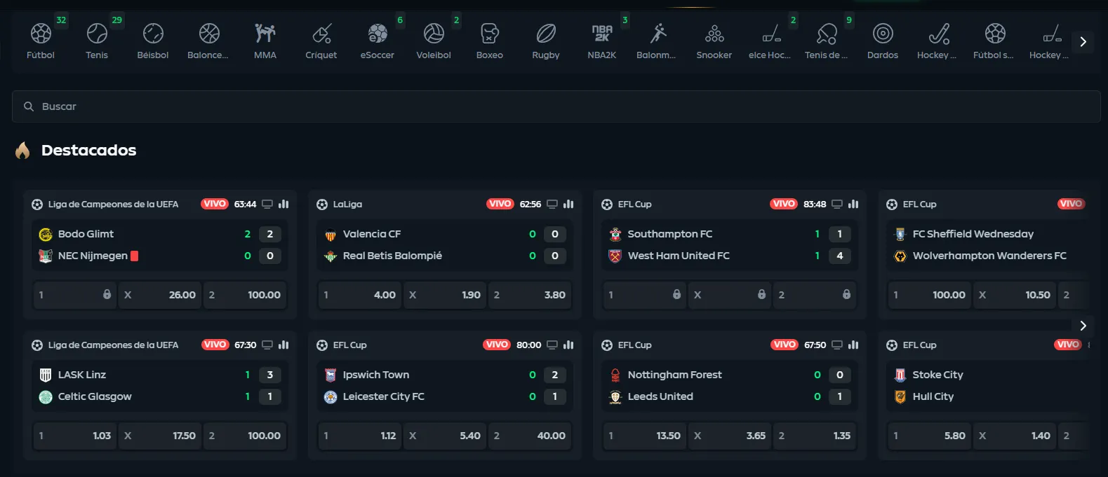 Apuestas deportivas en Gamdom